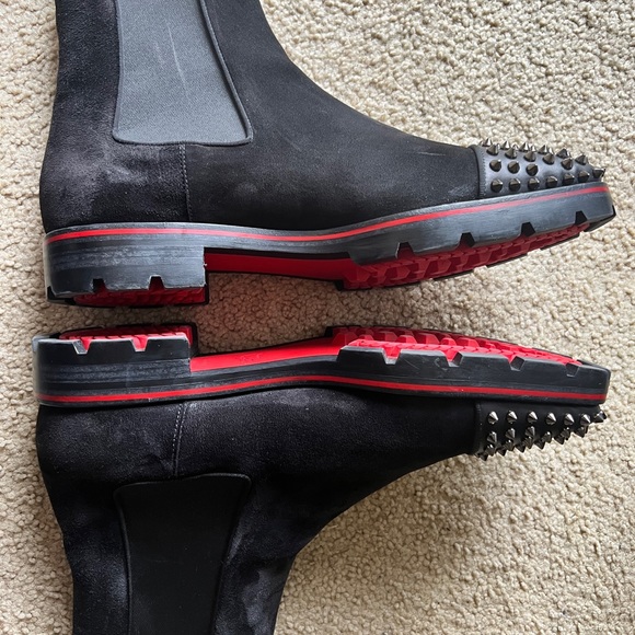 Christian Louboutin black suede spiked boots. 12 *READ* - Picture 5 of 15